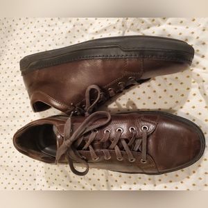 Allen Edmonds brown leather sneakers
